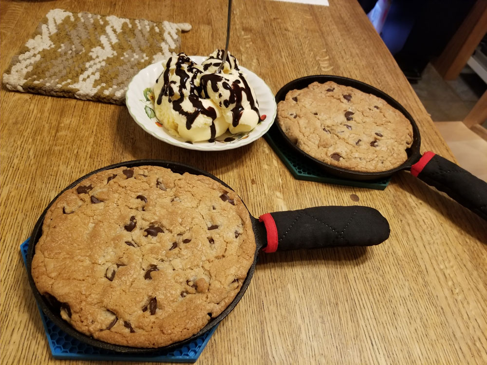 Skillet Cookies and Ice Cream Dessert